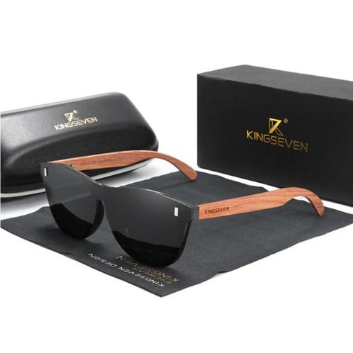 Luxe Zonnebril met Houten Montuur - UV400 en Polarisatie, Sieraden, Tassen en Uiterlijk, Zonnebrillen en Brillen | Heren, Nieuw