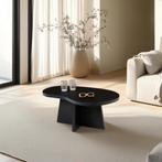 SALE! Organische Salontafel Ollie Zwart Eiken, 80 x 55cm, Huis en Inrichting, Tafels | Salontafels, 100 tot 150 cm, Verzenden