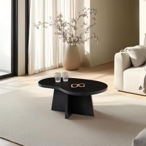SALE! Organische Salontafel Ollie Zwart Eiken, 80 x 55cm, Huis en Inrichting, Tafels | Salontafels, 100 tot 150 cm, Overige vormen