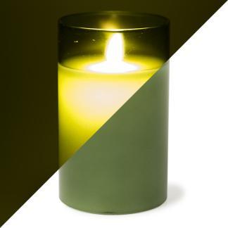 Led kaars | 12.5 cm | PEHA (In glas, Timer, Groen), Huis en Inrichting, Woonaccessoires | Kandelaars en Kaarsen, Nieuw, Verzenden