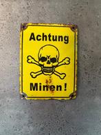 Pas op mijnen! - World War II - Emaille plaat - Emaille,