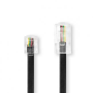 Telefoonkabel - RJ11 naar RJ45 - 5 meter (VoIP, Zwart), Computers en Software, Pc- en Netwerkkabels, Nieuw, Verzenden