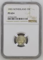 Koningin Wilhelmina 10 cent 1903 Proof NGC PF63+, Postzegels en Munten, Munten | Nederland, Verzenden, Zilver, 10 cent, Koningin Wilhelmina