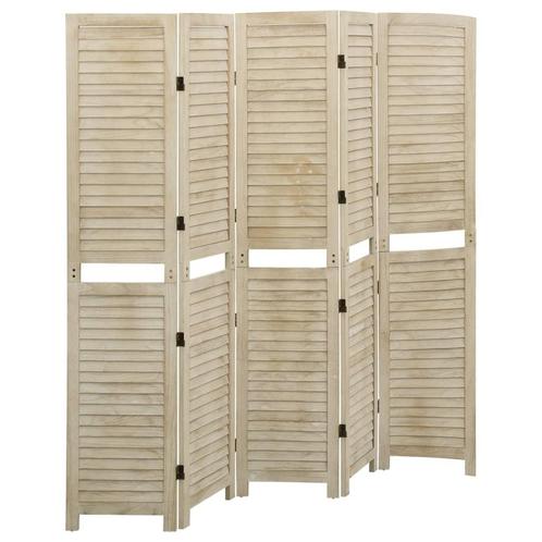 vidaXL Kamerscherm met 5 panelen 175x165 cm massief, Huis en Inrichting, Woonaccessoires | Kamerschermen, Nieuw, Verzenden
