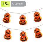 Halloween Lichtsnoer Dubbele Pompoenen - 1.5 Meter - 10 LED, Verzenden, Nieuw