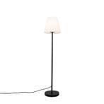 Buiten vloerlamp zwart met witte kap 35 cm IP65 - Virginia, Nieuw, Overige materialen, Minder dan 50 watt