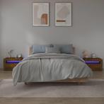 vidaXL Nachtkastjes 2 st met LED-verlichting 60x35x40 cm, Minder dan 45 cm, Verzenden, Nieuw, Minder dan 55 cm