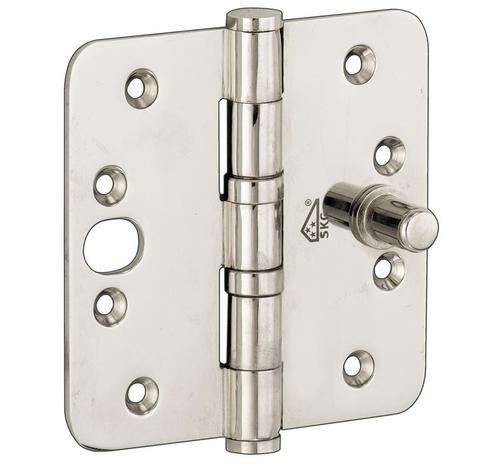 Kogellagerscharnier SKG3 89x89 ronde hoek vlak glans chroom, Doe-het-zelf en Verbouw, Hang- en Sluitwerk, Verzenden