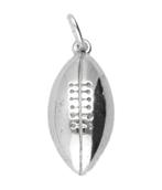 Zilveren Rugby bal ketting hanger - half, Nieuw, Verzenden