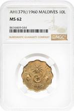 Maldiven. 10 Laari 1960 - NGC MS62