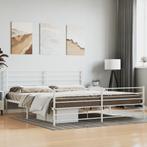 vidaXL Bedframe met hoofd- en voeteneinde metaal wit 180x200, Eenpersoons, Verzenden, Wit, Nieuw