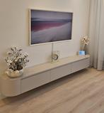 Japandi Tv meubel beige zwevend wandmeubel hout tv kast, Huis en Inrichting, Kasten | Televisiemeubels, Japandi, Nieuw, Ophalen of Verzenden