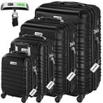 Kofferset Mila 4-delig met bagageweger en bagagelabels - zwa, Verzenden, Nieuw
