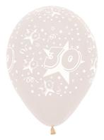 Ballonnen Number 30 Stars Crystal Clear 30cm 25st, Verzenden, Nieuw