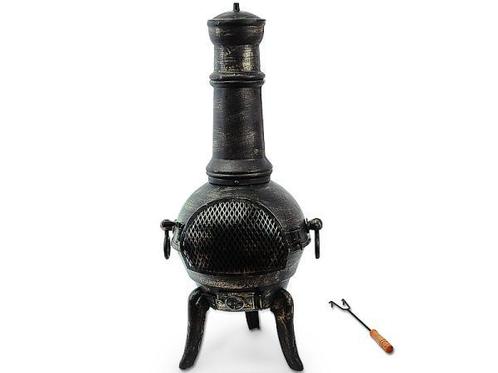 Veiling - Outdoor Chiminea met Scharnierende Rasterdeur, Tuin en Terras, Tuinhaarden