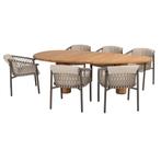 Corsica Allora dining tuinset 240x130xH75 cm 7-delig pebble, Tuin en Terras, Ophalen of Verzenden, Nieuw