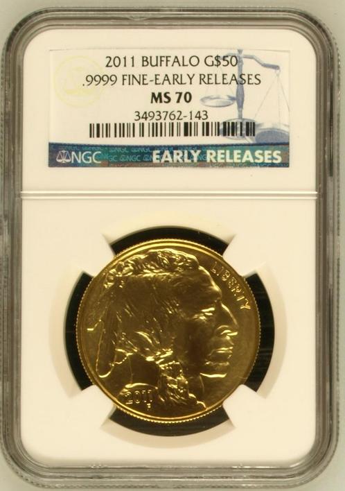Gouden American Buffalo 1 oz 2011 NGC MS70, Postzegels en Munten, Munten | Amerika, Midden-Amerika, Losse munt, Goud, Verzenden