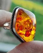 Barnsteen - Zilver - Ring - Baltische amberring, Verzamelen