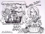 Pentekening Amerika - Martha frist living (lijst optie), Antiek en Kunst, Verzenden