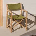 *WOONWINKEL* Kave Home Vilara Regisseursstoel Hout En Groene, Tuin en Terras, Tuinsets en Loungesets, Verzenden, Nieuw