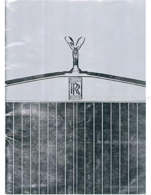 1986 ROLLS ROYCE PROGRAMMA BROCHURE ENGELS, Boeken, Auto's | Folders en Tijdschriften