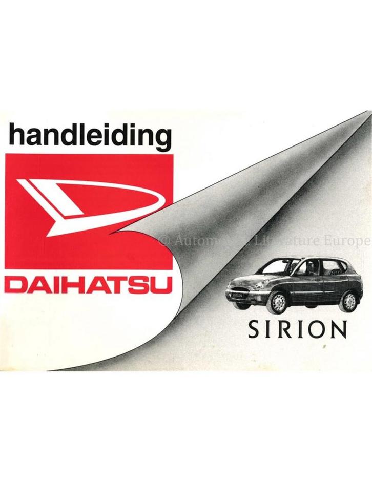 2000 DAIHATSU SIRION INSTRUCTIEBOEKJE NEDERLANDS, Auto diversen, Handleidingen en Instructieboekjes