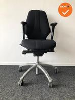 RH Logic 300 - Zilvergrijs voetkruis - nieuwe zwarte stoffer, Werkplek, Ophalen of Verzenden, Gebruikt, Stoel