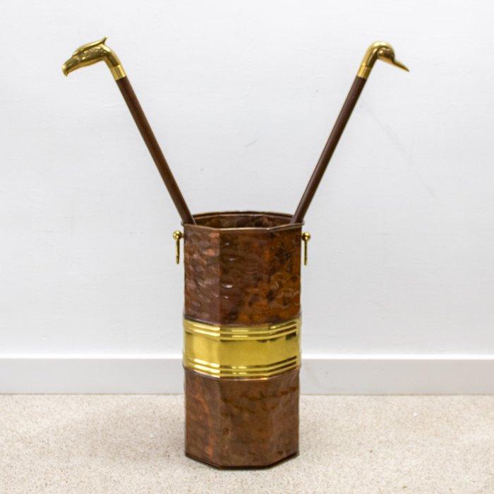 Paraplustandaard/rek - esagonale - Koper, Messing - geklopt, Antiek en Kunst, Curiosa en Brocante