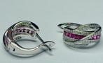 Oorbellen - 18 karaat Witgoud - 1.50ct. tw. Robijn - Diamant, Sieraden, Tassen en Uiterlijk, Oorbellen, Nieuw