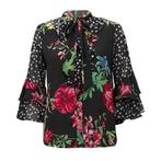 Joseph Ribkoff • zwarte blouse met bloemen • 34 / XS, Kleding | Dames, Nieuw, Maat 34 (XS) of kleiner, Zwart, Verzenden
