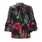 Joseph Ribkoff • zwarte blouse met bloemen • XS (34)