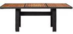 Zwarte Tuintafel 200x100 cm – Harsvlecht en Acaciahout, Tuin en Terras, Tuintafels, Verzenden, Nieuw