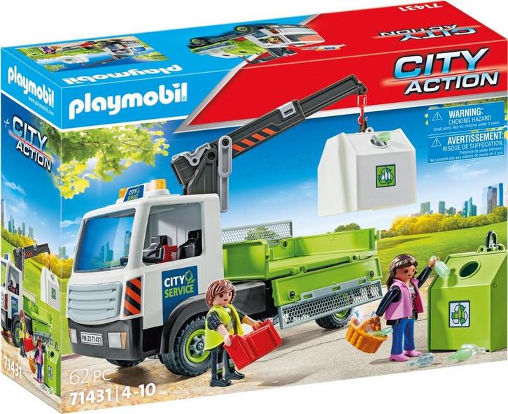 Playmobil Glasafvalwagen met Container en Kraan - 71431 (Nie, Kinderen en Baby's, Speelgoed | Playmobil, Nieuw, Verzenden