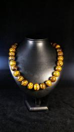 Tijgeroog Ketting - Geslepen kralen - Hoogte: 55 cm -