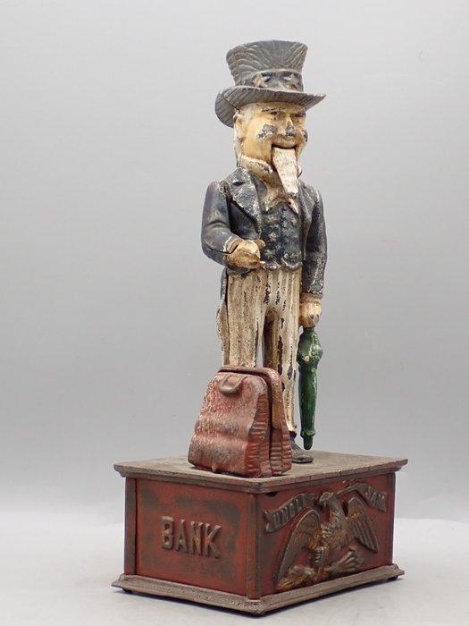 Spaarpot - Uncle Sam mechanische spaarbank - Gietijzer, Antiek en Kunst, Curiosa en Brocante