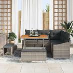 vidaXL 8-delige Tuinbankenset met kussens poly rattan acacia, Tuin en Terras, Verzenden, Nieuw, Rotan