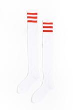 Sokken Wit Rode Strepen 36-41 Dames Heren Unisex Witte Lange, Kleding | Dames, Ophalen of Verzenden, Nieuw, Carnaval