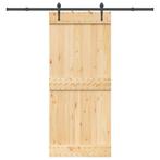 vidaXL Schuifdeur met beslag 90x210 cm massief grenenhout, Doe-het-zelf en Verbouw, Deuren en Horren, Verzenden, Nieuw