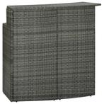 vidaXL Tuinbartafel 120x55x110 cm poly rattan grijs, Tuin en Terras, Verzenden, Nieuw