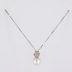 Hanger - 18 karaat Witgoud - 0.09ct. tw. Diamant, Sieraden, Tassen en Uiterlijk, Antieke sieraden