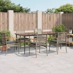 vidaXL 7-delige Tuinset met kussens poly rattan grijs, Tuin en Terras, 6 zitplaatsen, Nieuw, Tuinset, Verzenden