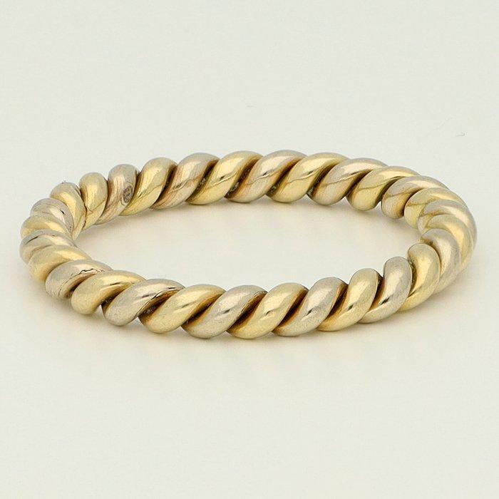 Ring - 14 karaat Geel goud, Witgoud - Aanschuif, Sieraden, Tassen en Uiterlijk, Ringen