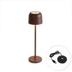Tafellamp mushroom roestbruin oplaadbaar incl. laadstation -, Huis en Inrichting, Lampen | Tafellampen, Nieuw, Modern, Minder dan 50 cm