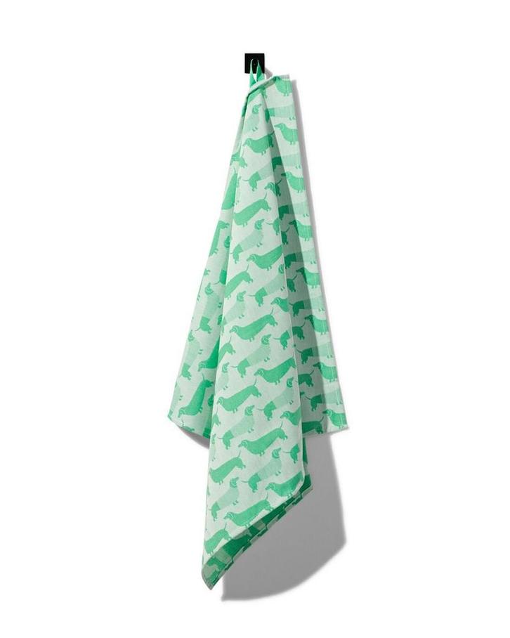 HEMA Theedoek 65x65 katoen groen van €3.99 voor €2.39 sale, Hobby en Vrije tijd, Theezakjes, Verzenden