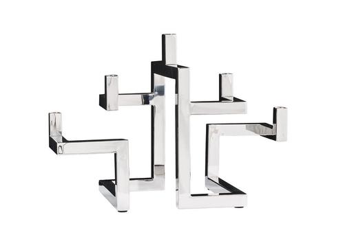 Kaarshouder ABSTRACT 50cm 5 vlammen silver - 44886, Huis en Inrichting, Woonaccessoires | Overige, Ophalen of Verzenden