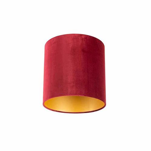 Velours lampenkap rood 25/25/25 met gouden binnenkant, Huis en Inrichting, Lampen | Lampenkappen, Minder dan 25 cm, Overige vormen