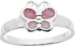 Lilly Ring met vlinder - Zilver - Glitter - roze - mt 15.25, Nieuw, Verzenden