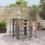 vidaXL 5-delige Tuinbarset poly rattan en massief acaciahout, Tuin en Terras, Verzenden, Nieuw, Rotan, 4 zitplaatsen