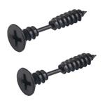 Fako Bijoux® - Oorbellen - Schroef - Schroeven - Zwart, Verzenden, Nieuw