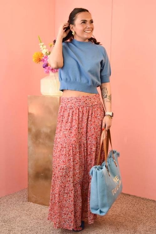 Lange rok flower koraal, Kleding | Dames, Rokken, Ophalen of Verzenden